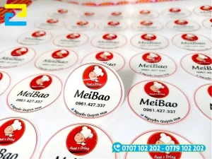 Hình 4: Mẫu decal cán mờ, dùng để dán lên bao bì đồ ăn.