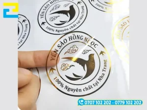Hình 7: Mẫu decal dán hộp đựng yến sào viền vàng sang trọng, đẳng cấp.