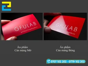 In decal cán màng được phủ một lớp màng nilon bóng hoặc nhám lên bề mặt vật liệu.