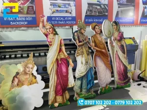 Các dòng standee mô hình dạng người, mascot nhân vật và sản phẩm trưng bày cắt bế theo file thiết kế