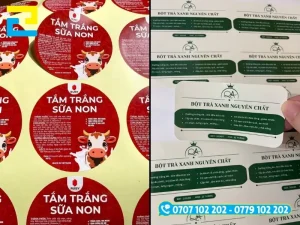 Tem decal nhựa PVC chắc chắn, chịu được môi trường ẩm ướt trong nhà tắm