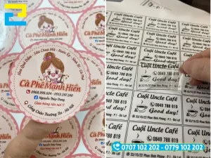 Các mẫu tem nhãn bột tắm trắng in trên nền decal PVC sữa và decal trong