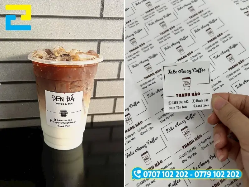 Dán tem lên ly take away đúng cách để tránh tình trạng bong tróc tem