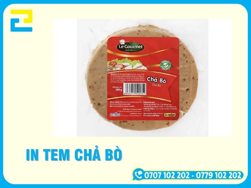In Tem Chả Bò Chống Nước, Chịu Lạnh, Giá Xưởng TP.HCM