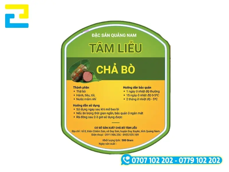 Xưởng in tem nhãn In Ấn 2H hỗ trợ in ấn, bế hình và giao tem chả bò tận nơi tại TP.HCM
