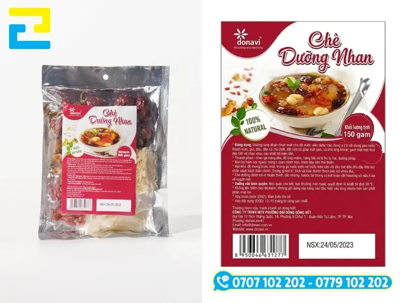 Tem chè dưỡng nhan được ứng dụng phổ biến cho các cửa hàng thực phẩm và cơ sở đóng gói bán online
