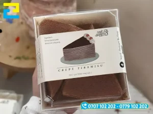 In tem dán bánh crepe cần thể hiện tên vị bánh, ngày sản xuất, hạn sử dụng và thông tin liên hệ
