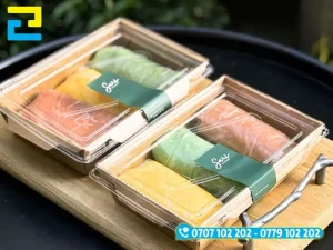 Tem dán bánh crepe in UV flatbed cho chi tiết sắc nét và không lem mực khi gặp ẩm.