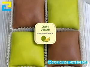 Xưởng in In Ấn 2H gia công hoàn thiện các đơn hàng tem dán bánh crepe theo yêu cầu.