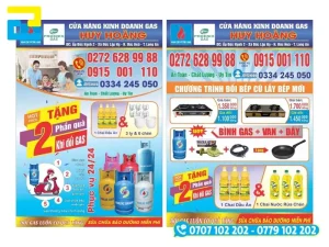Mẫu tem dán bình gas hiển thị logo đại lý, số điện thoại
