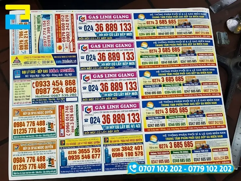 Xưởng In Ấn 2H in tem dán bình ga sắc nét, bám chắc với giá rẻ tại xưởng