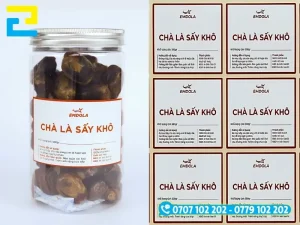 Mẫu bao bì chà là sấy dán tem nhãn hiển thị đầy đủ thông tin theo quy định