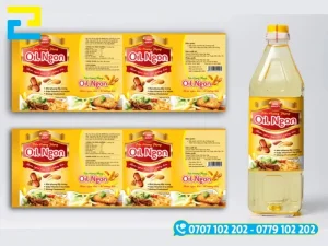 Bố cục các thông tin bắt buộc theo quy định pháp lý trên tem nhãn chai dầu ăn
