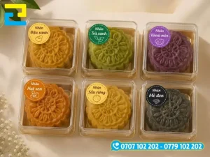 Mẫu in tem nhãn bánh Trung Thu decal nhựa sữa