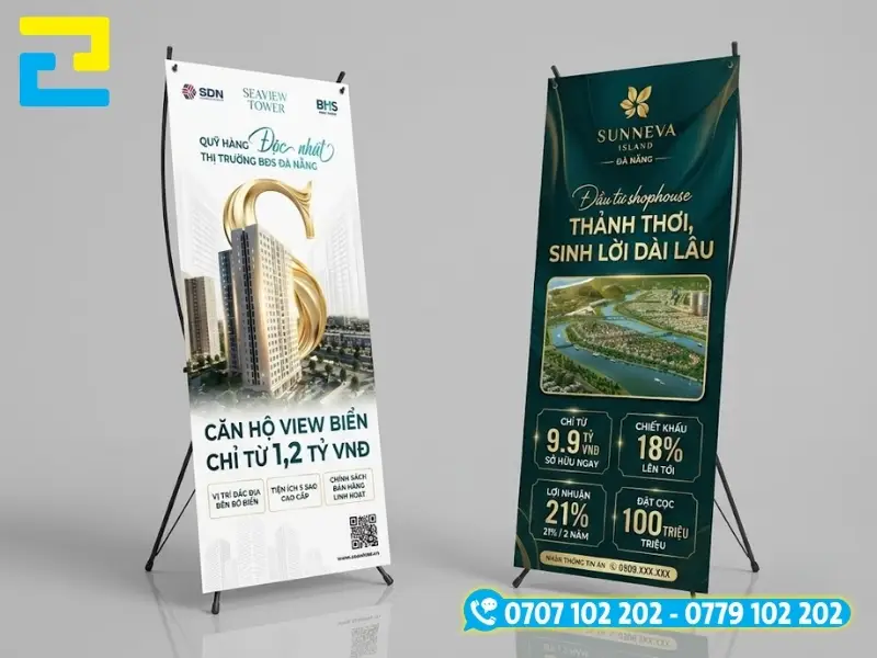 Xưởng In Ấn 2H thiết kế standee theo yêu cầu, in nhanh, gia tận nơi