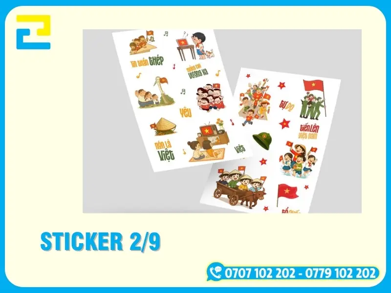 Mẫu In Sticker 2/9 Theo Yêu Cầu Rẻ Đẹp, Giao Toàn Quốc