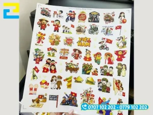 Mẫu sticker 2/9 in trên decal nhựa PVC sữa cán màng chống nước và bụi bẩn