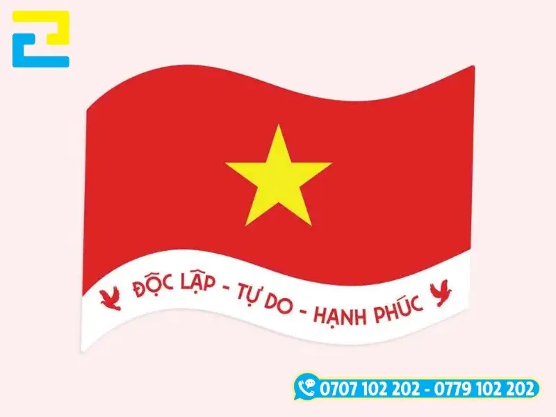 Nhân viên In Ấn thiết kế mẫu sticker cờ đỏ theo yêu cầu