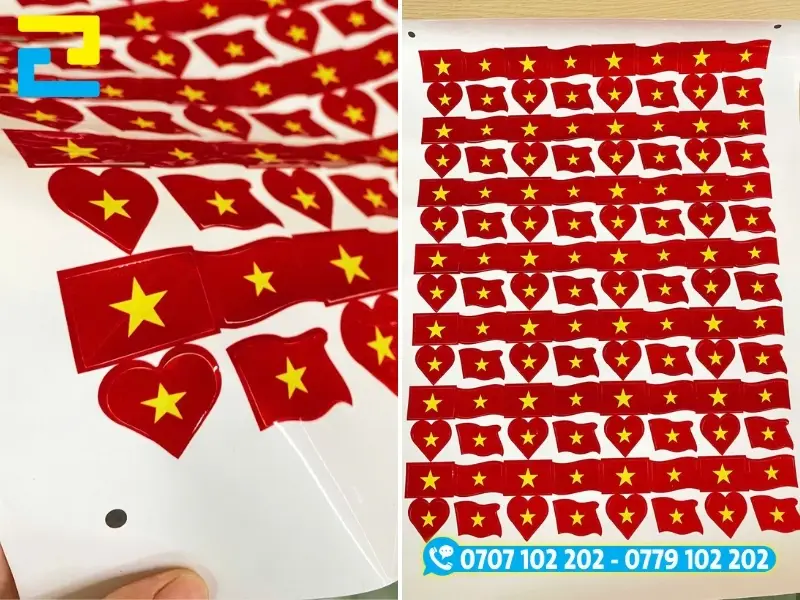 Tổng hợp giải đáp kỹ thuật và chính sách giao nhận khi đặt in sticker cờ đỏ sao vàng