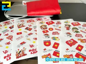 Mẫu in sticker cờ tổ quốc dán cổ vũ thể thao và trang trí sự kiện lễ hội