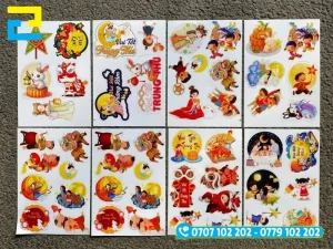 Hệ thống máy in kỹ thuật số thực hiện các đơn hàng in sticker Trung Thu số lượng ít