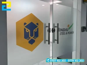 Hình 4: Mẫu decal in tên công ty, logo thương hiệu rất ấn tượng và độc đáo.