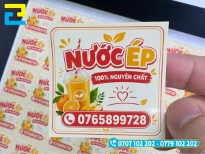 Thiết kế decal dán ly nhựa, chai nhựa nước ép