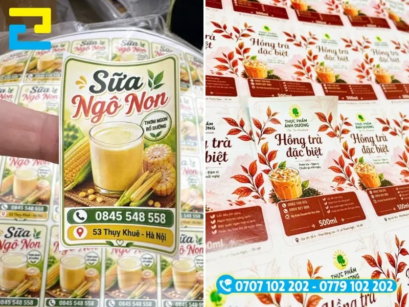 Chất liệu in decal sữa, hình ảnh in sắc nét, chuẩn màu