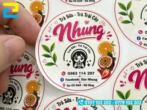 In decal giấy dán ly nhựa, chai nhựa