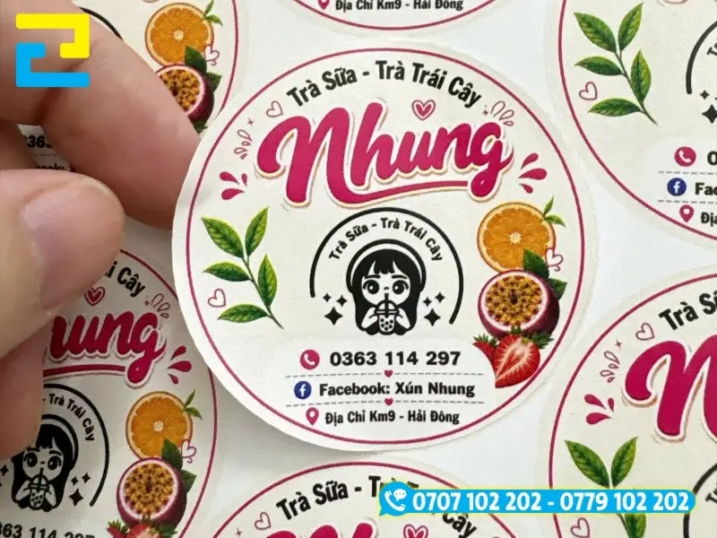In decal giấy dán ly nhựa, chai nhựa