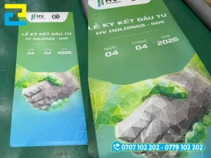 Standee sự kiện được in PP sắc nét, màu sắc chuẩn thương hiệu