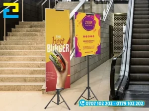 Khung standee chữ T dạng chân sắt độc lập