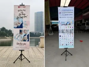 Các chất liệu chuyên dụng dùng để in banner gắn khung standee chữ T.