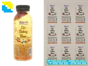 Tem dán đồ ăn bằng decal nhựa trong suốt dán trên chai thức uống, ly nhựa hoặc hộp đựng thức ăn
