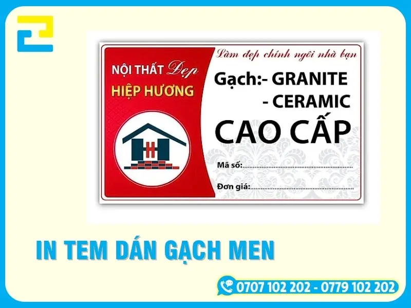 In Tem Dán Gạch Men Giá Rẻ, Chống Thấm, Giao Tận Nơi