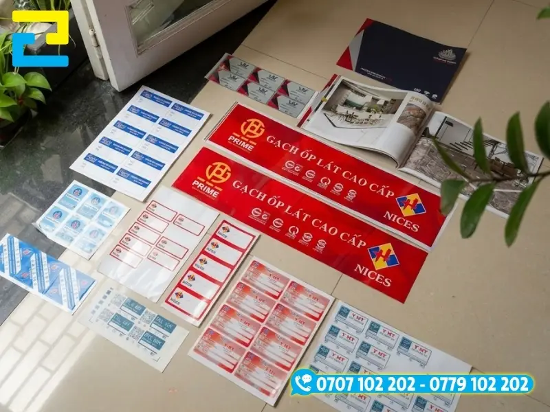 Các mẫu tem dán gạch men in trên chất liệu decal nhựa PVC sữa, decal trong suốt và decal xi bạc