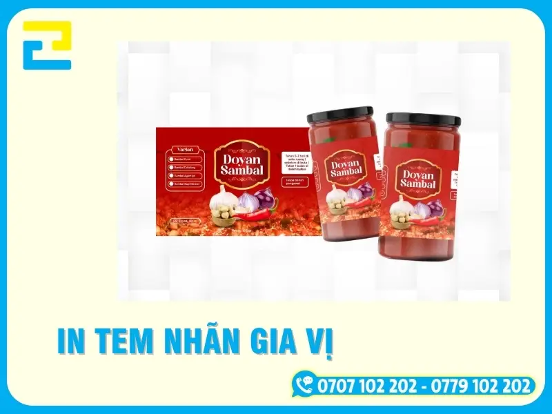 Mẫu In Tem Nhãn Gia Vị Bền Rẻ, Chống Dầu, Chống Nước
