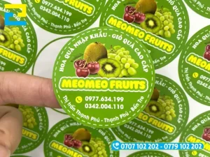 In Ấn 2H in tem dán hoa quả sắc nét, giao nhanh trong 2 giờ