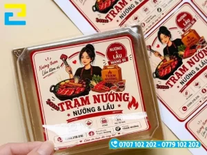 Mẫu in tem dán hộp nhựa hình ảnh sắc nét, màu sắc nổi bật