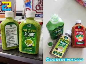 Bố cục thiết kế tem nước chấm hiển thị đầy đủ thông tin thành phần, hạn sử dụng và nguồn gốc xuất xứ