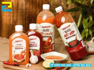 Các kích thước tem dán thực tế tương ứng với chai nước chấm dung tích 100ml, 250ml và 500ml