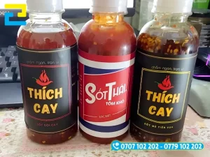 Mẫu in tem dán nước chấm gia công cán màng mờ
