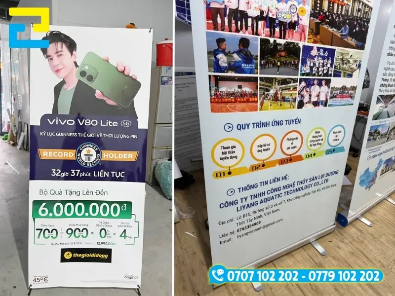 Mẹo chọn banner khi cần tác động đến người xem từ xa và chọn standee khi người xem đã ở trong tầm nhìn gần