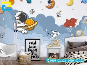 Hình 2: Mẫu đề can hình bản đồ thế giới mang phong cách độc đáo, sáng tạo.