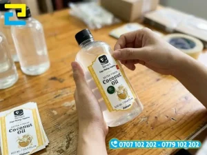 Thông tin trên tem nhãn dầu dừa bắt buộc gồm thành phần, hạn sử dụng, nhà sản xuất và mã vạch