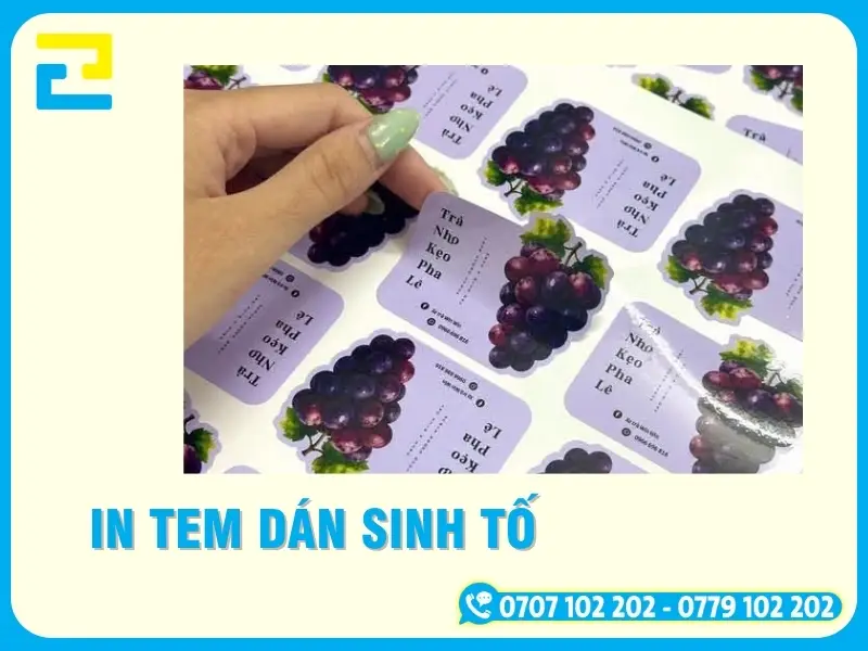 In Tem Dán Sinh Tố, Nước Ép Đẹp, Chịu Lạnh, Bám Chắc
