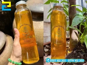 Mẫu in tem dầu mè đen chất liệu nhựa trong, nhìn thấu được dầu bên trong