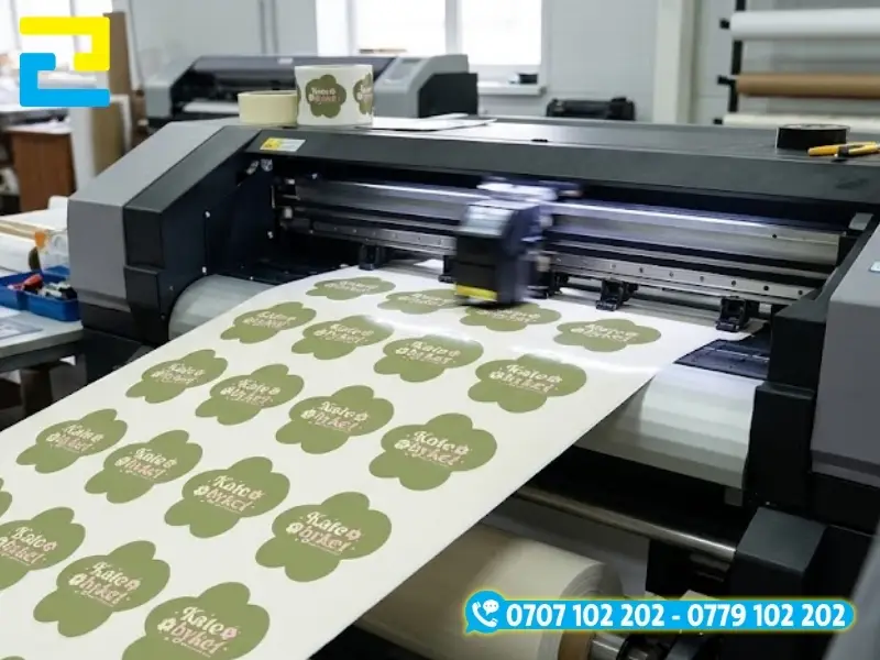 Dàn máy in UV flatbed công nghiệp trực tiếp in mực UV bền màu lên bề mặt decal dán hoa tươi
