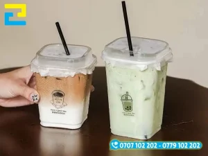 In tem logo dán ly trên decal trong thẩm mỹ, tối giản