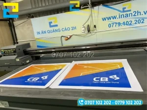 In UV bạt không gân ngân hàng CB Bank chuẩn nhận diện thương hiệu